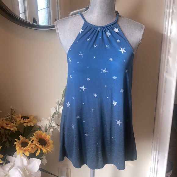 Others Follow Blue Star Split Back Tank. Size XS - Picture 1 of 2